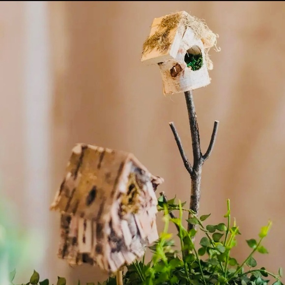 Birdhouse planter stick for indoor/ outdoor planters (set of 2) - Picture 2 of 6